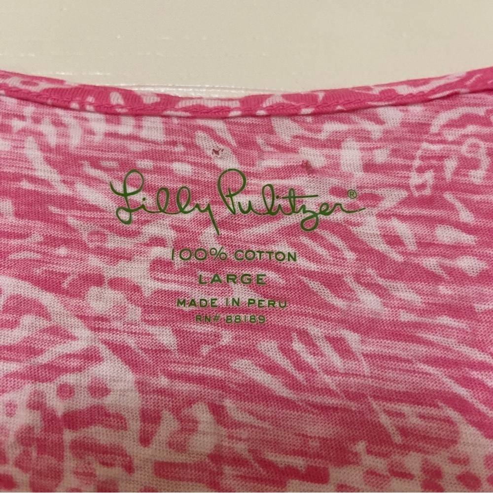 Lilly Pulitzer Pink and White Long Sleeve Dress - Picture 3 of 9